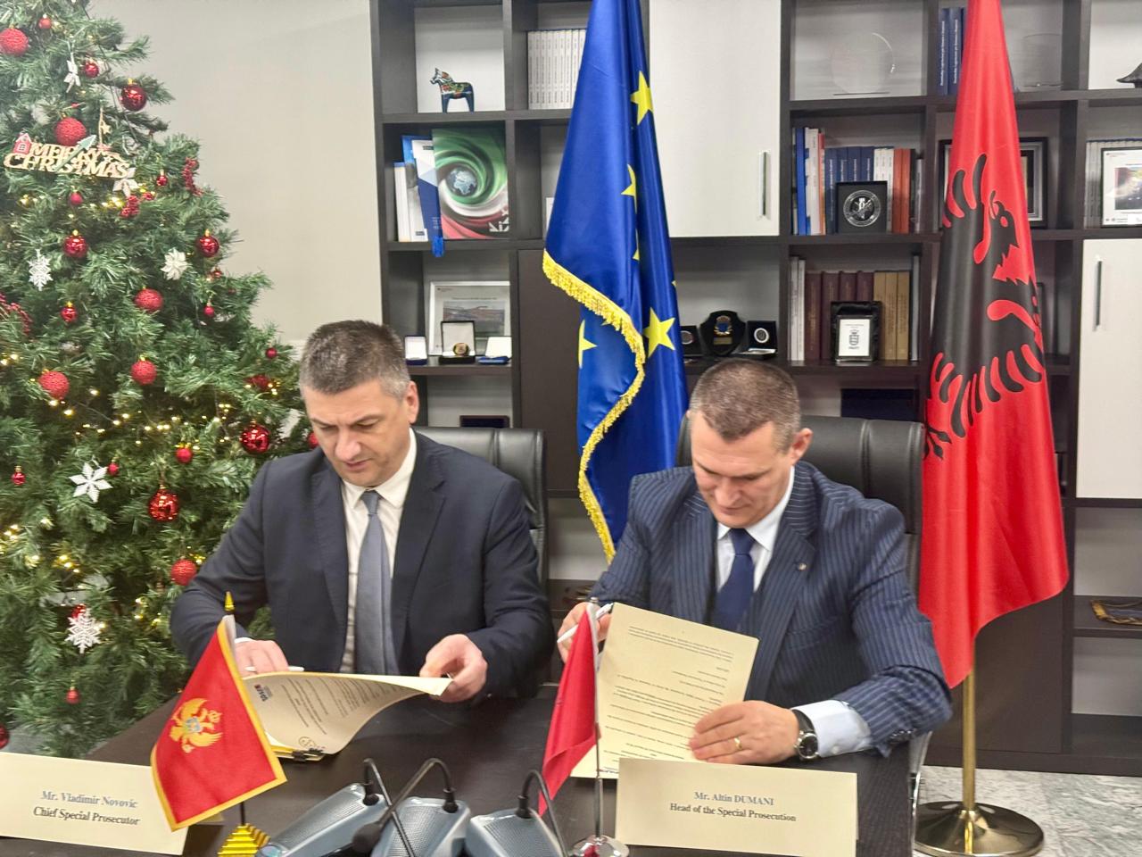 NJOFTIM PËR SHTYP Datë 17.12.2024 Memorandum Bashkëpunimi mes Prokurorisë së Posaçme kundër Korrupsionit dhe Krimit të Organizuar dhe Prokurorisë Speciale të Malit të Zi